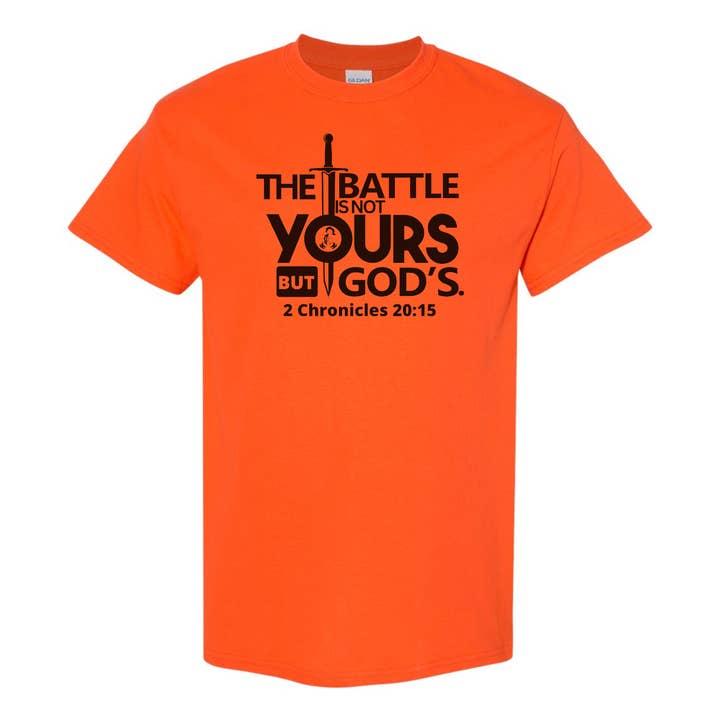 Love Ann Joy Apparel, LLC - Wholesale Screen Printed T-Shirt - Unisex - The Battle is Not Yours Christian Crew Neck T-Shirt2