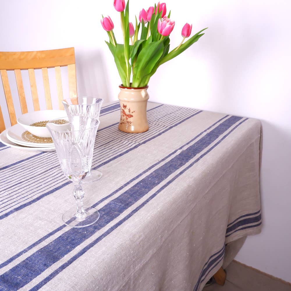 NorraVilla – wholesale Tablecloth – Linen Tablecloth Village Burgundy - Christmas Provence style6