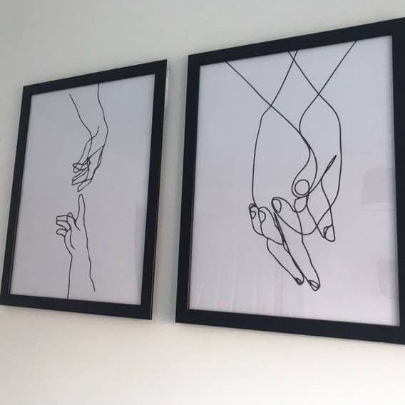 Décoration murale Adams Touching Hands Line pour la vente par WinsterCreations™