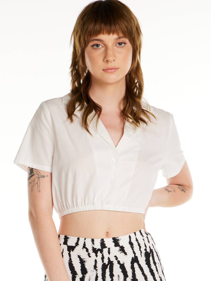 Ophelia Poplin Collar Top for wholesale by Pretty Damage