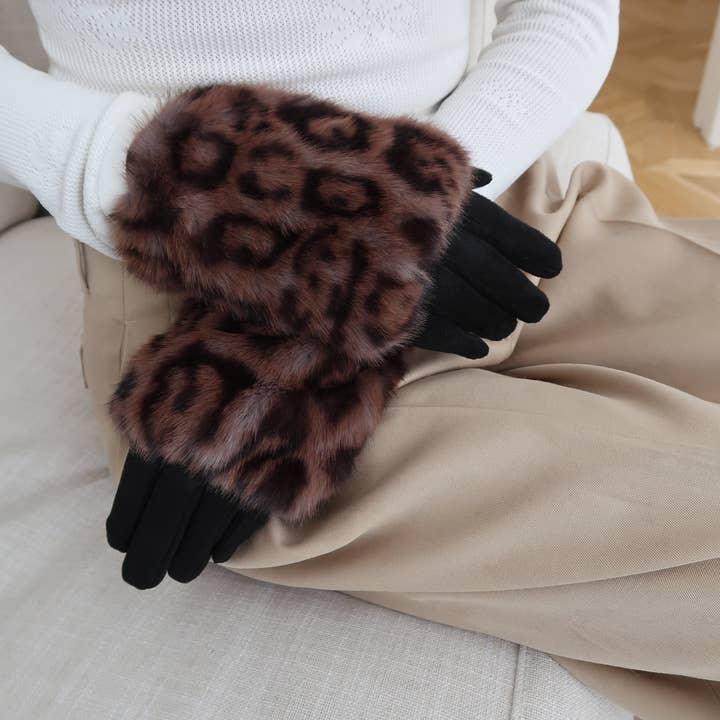 Faux 2 in One Glove Leopard GV1433 for wholesale by Cinnamon Creations