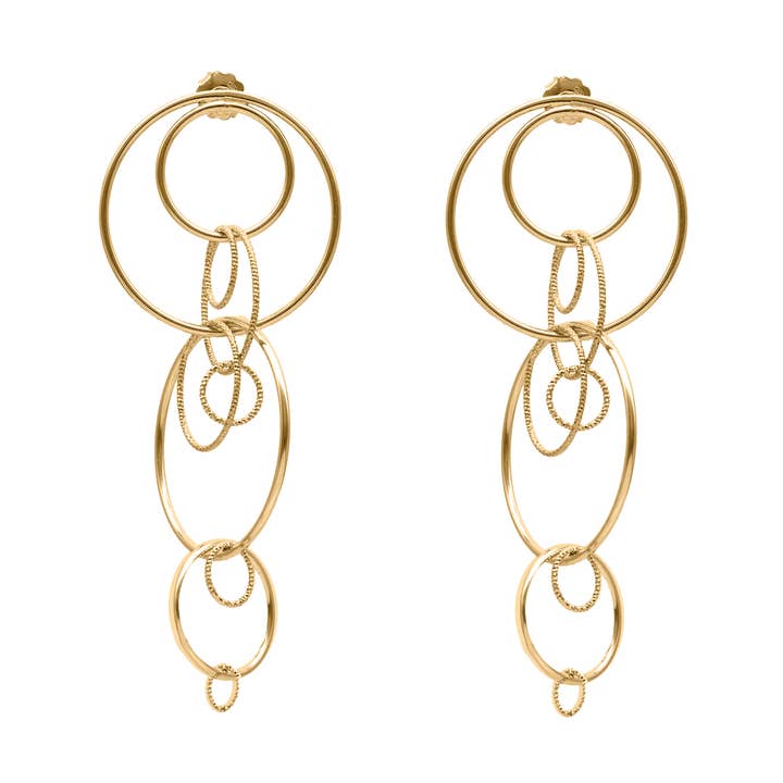 Gouden zilveren diamanten cirkeloorbellen en @38 voor wholesale door ORUS BIJOUX