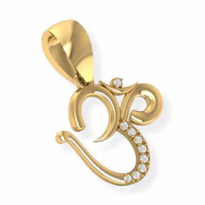 14K Solid Gold Religious OM Diamond Pendant for wholesale by Triple C Diamonds