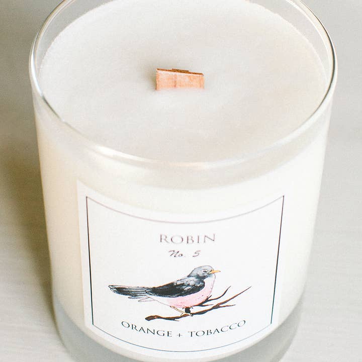 Chirp Chirp Candles - Wholesale Jar/Filled Candle - ROBIN N0.5 ORANGE + TABACCO SOY CANDLE1