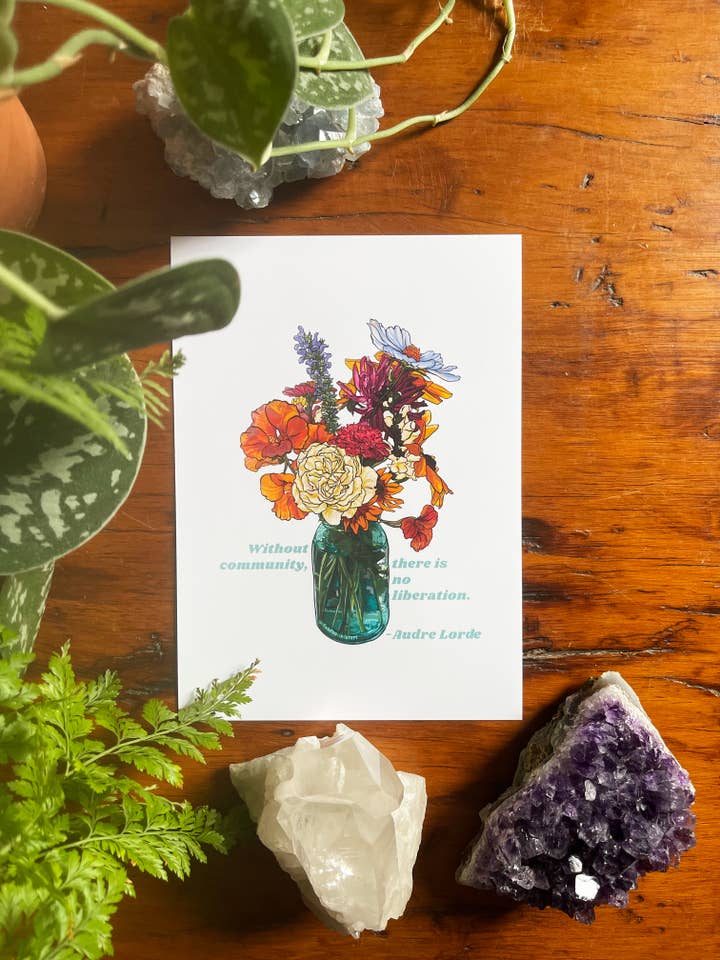 Without Community There Is No Liberation: Audre Lorde Print for wholesale by Fabulously Feminist