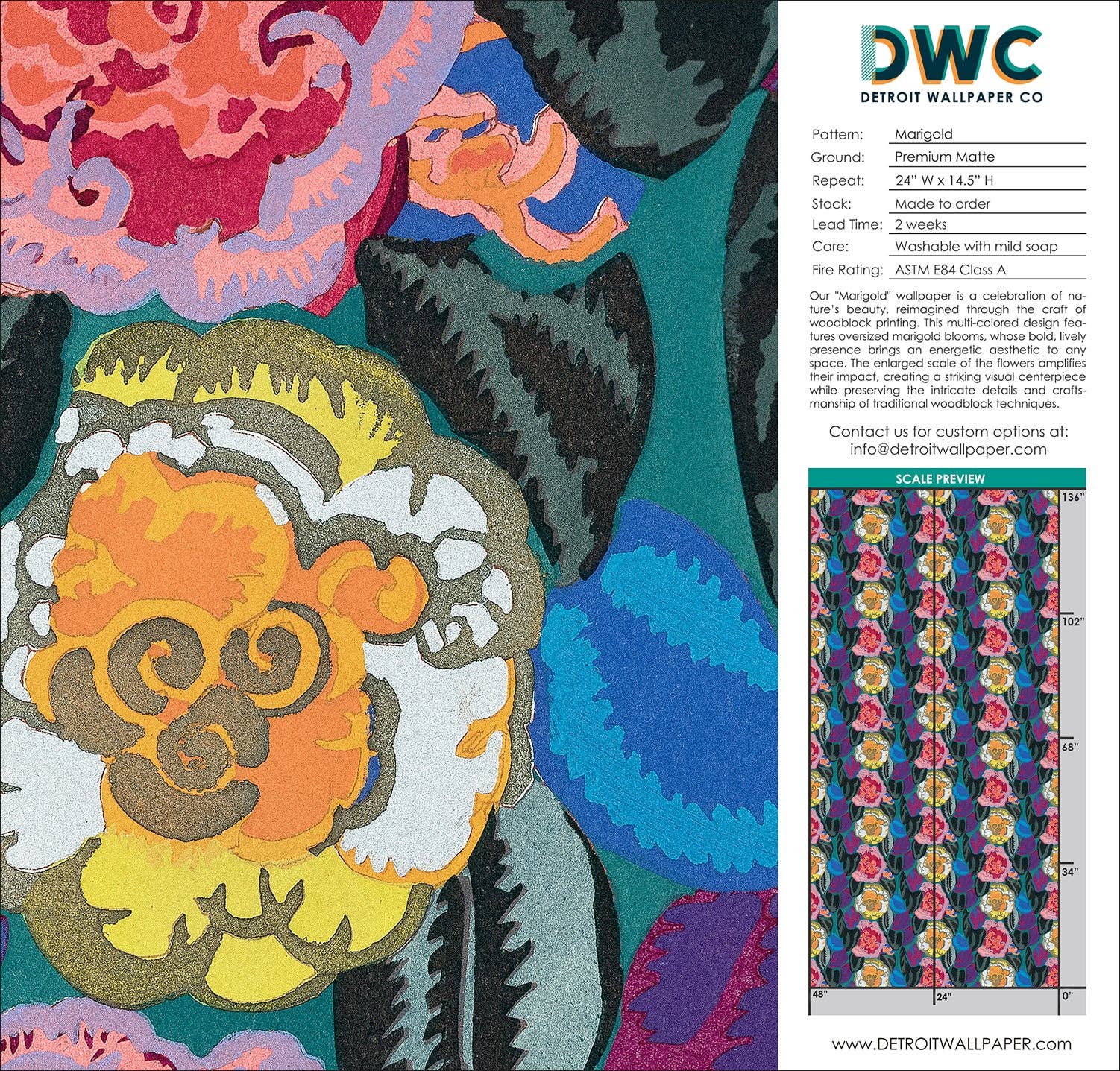 Detroit Wallpaper Co. - Wholesale Wallpaper - Marigold Wallpaper2