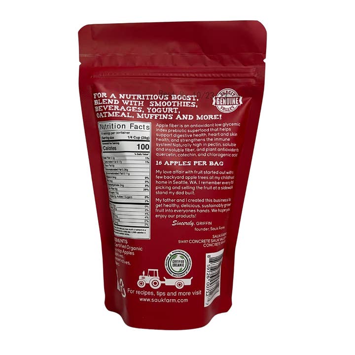 Sauk Farm LLC - Vente Poudres protéinées/superaliments - Fibre de pomme Honeycrisp, ORG1