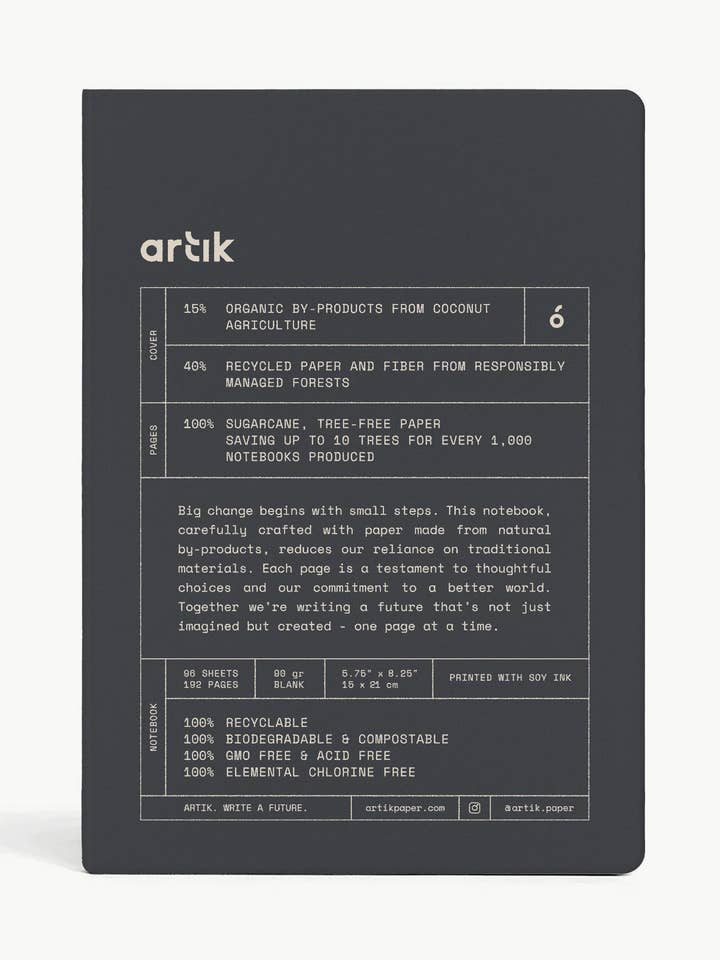 Artik Hard Cover Journal | Plain | Coconut for wholesale by Artık