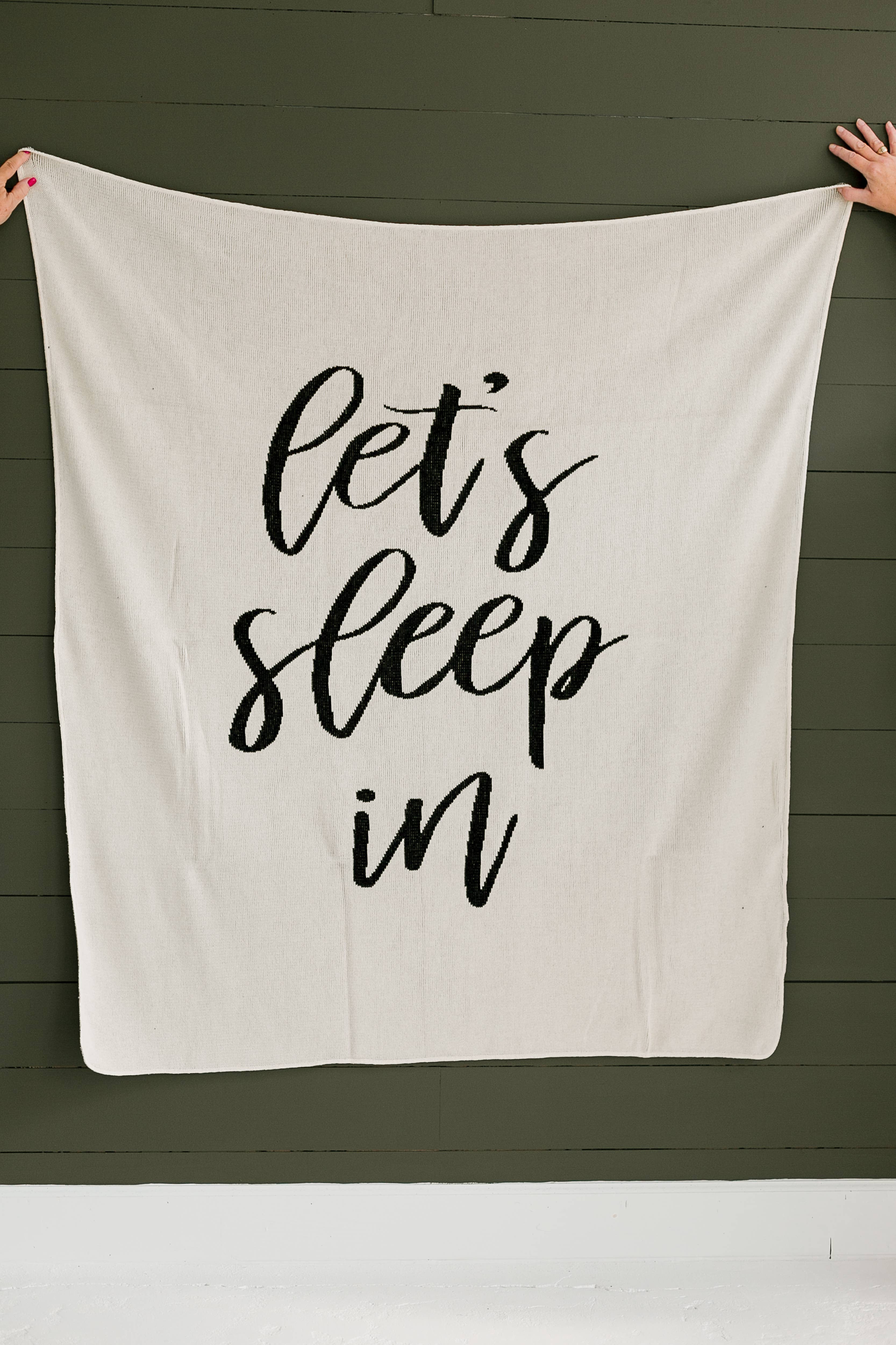 Modern Burlap - Wholesale Throw Blanket - Made in the USA | Let's Sleep In Knit Throw Blanket3