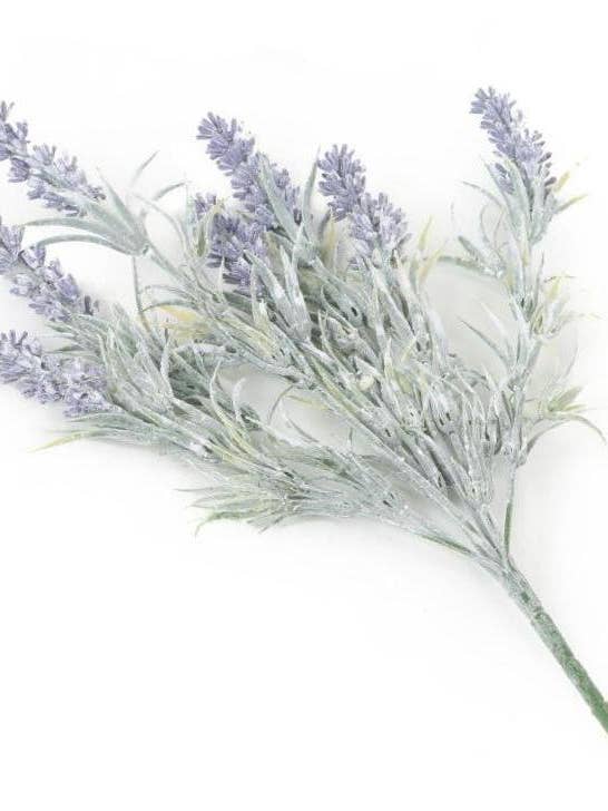Kunstmatige, gevlokte paarse lavendelplugplant van 32 cm voor wholesale door Closer2Nature