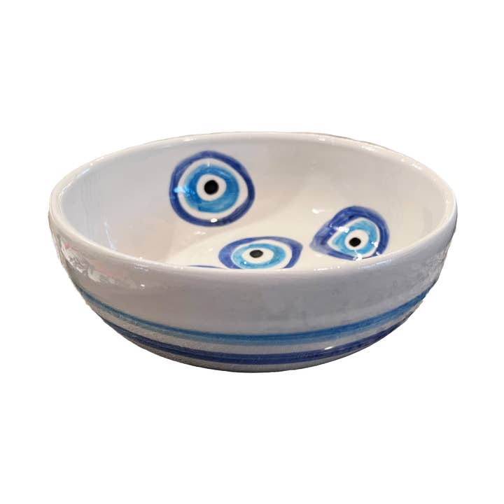 Keramisk pastaskål med Matia (Ögon) för wholesale av So Blue Greek Ceramics and Gifts