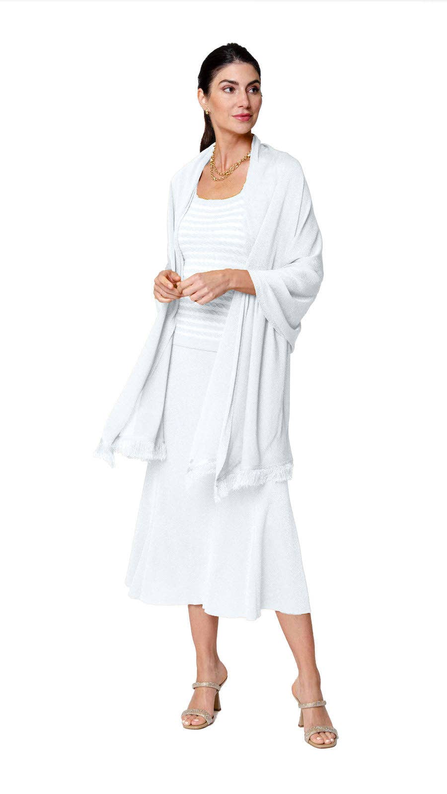 Biana - Wholesale Wrap - Women's - Star Dust Shimmer Shawl; Silver White1