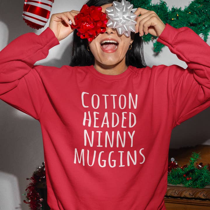 With Love Louise - Wholesale Graphic Sweatshirt - Unisex - Cotton Headed Ninny Muggins Christmas Elf Sweatshirt