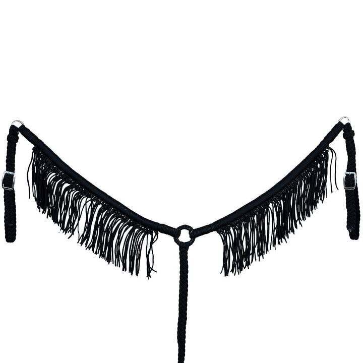 Collier de Poitrine de Cheval Plat Tressé en Paracorde avec Franges par Hilason pour la vente par HILASON