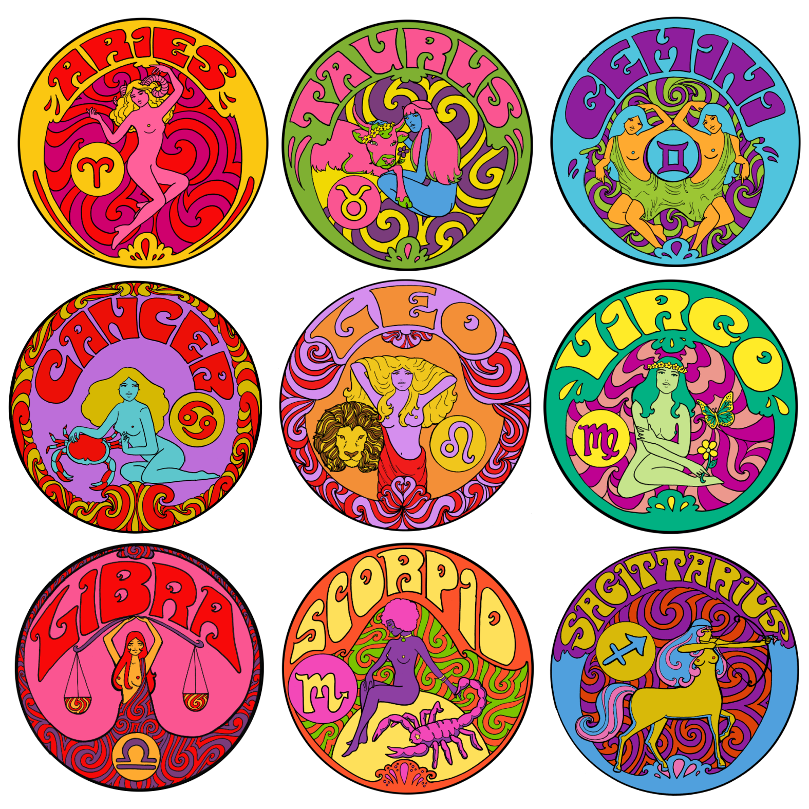 Astral Weekend - Wholesale Sticker - 000 QUICK ORDER Multiple Zodiac Stickers 5 EACH1