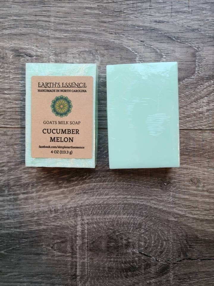 Cucumber Melon 4 oz Goats Milk Soap for wholesale by Earth's Essence