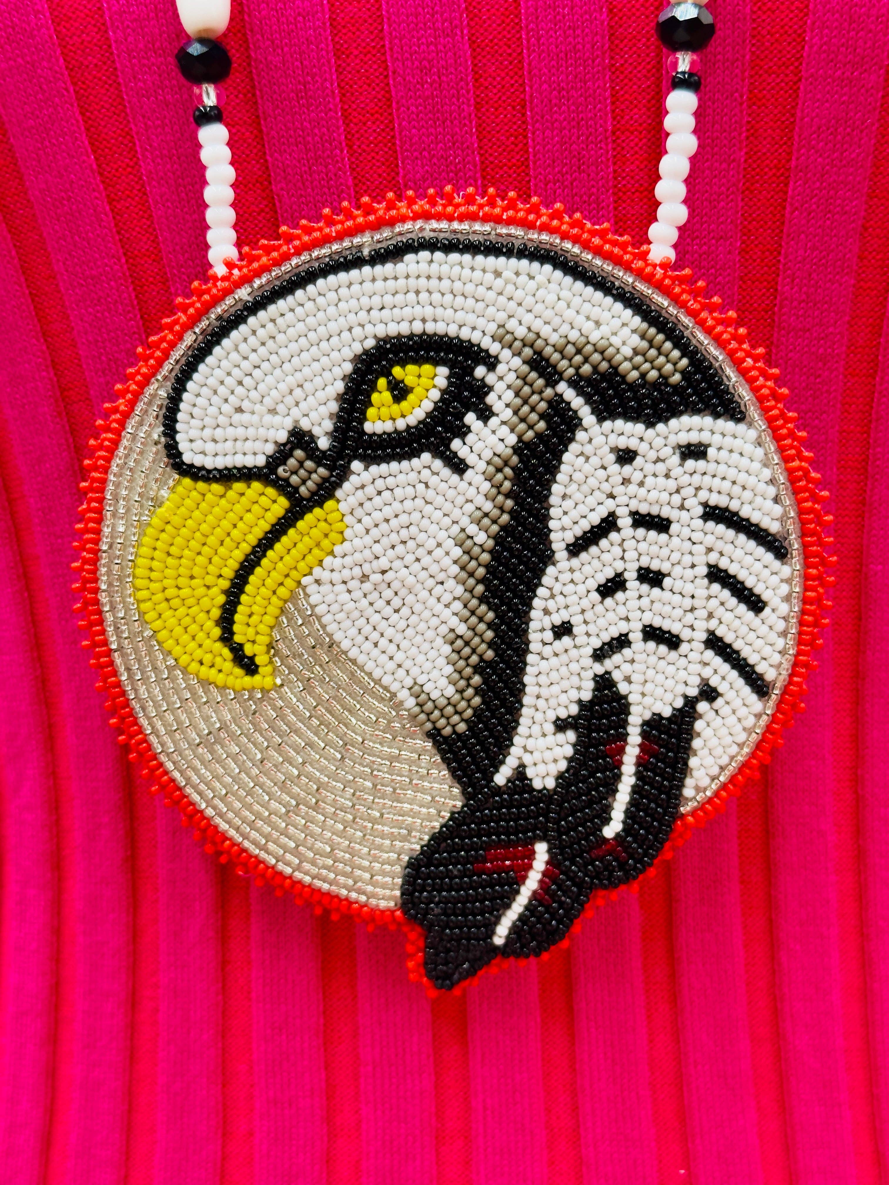 BEADS CORNER – wholesale Jewellery set – Handmade Eagle Feather Rosette pendant necklace set1