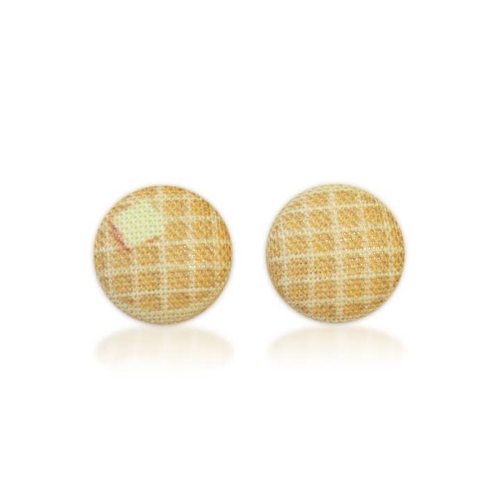 Rachel O's - Wholesale Stud/Post Earrings - Waffle Fabric Button Earrings4