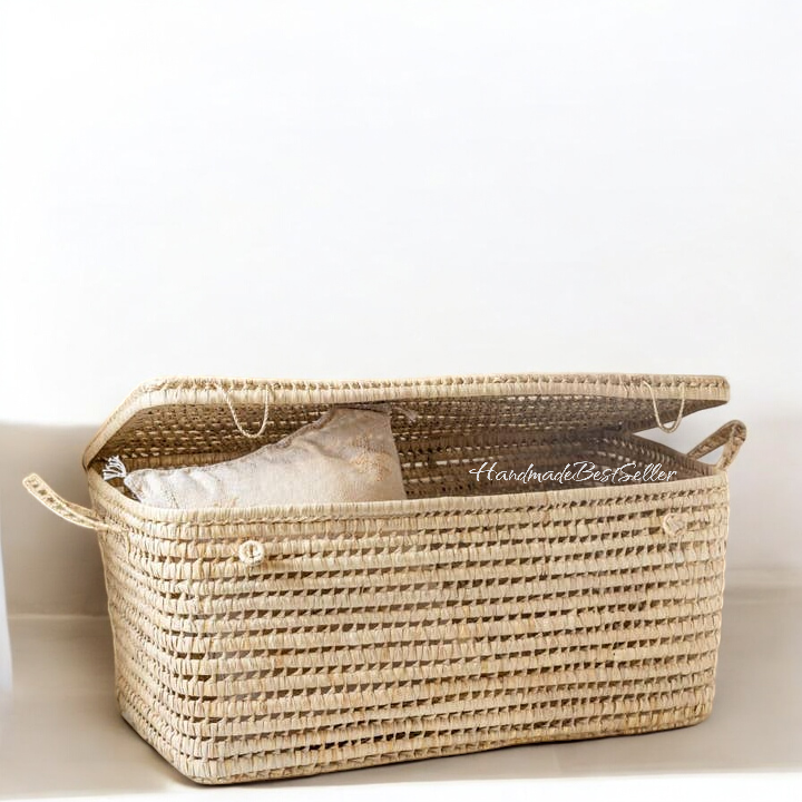 HandmadeBestSeller - Vente Paniers - Coffre en osier - malle et panier de rangement2