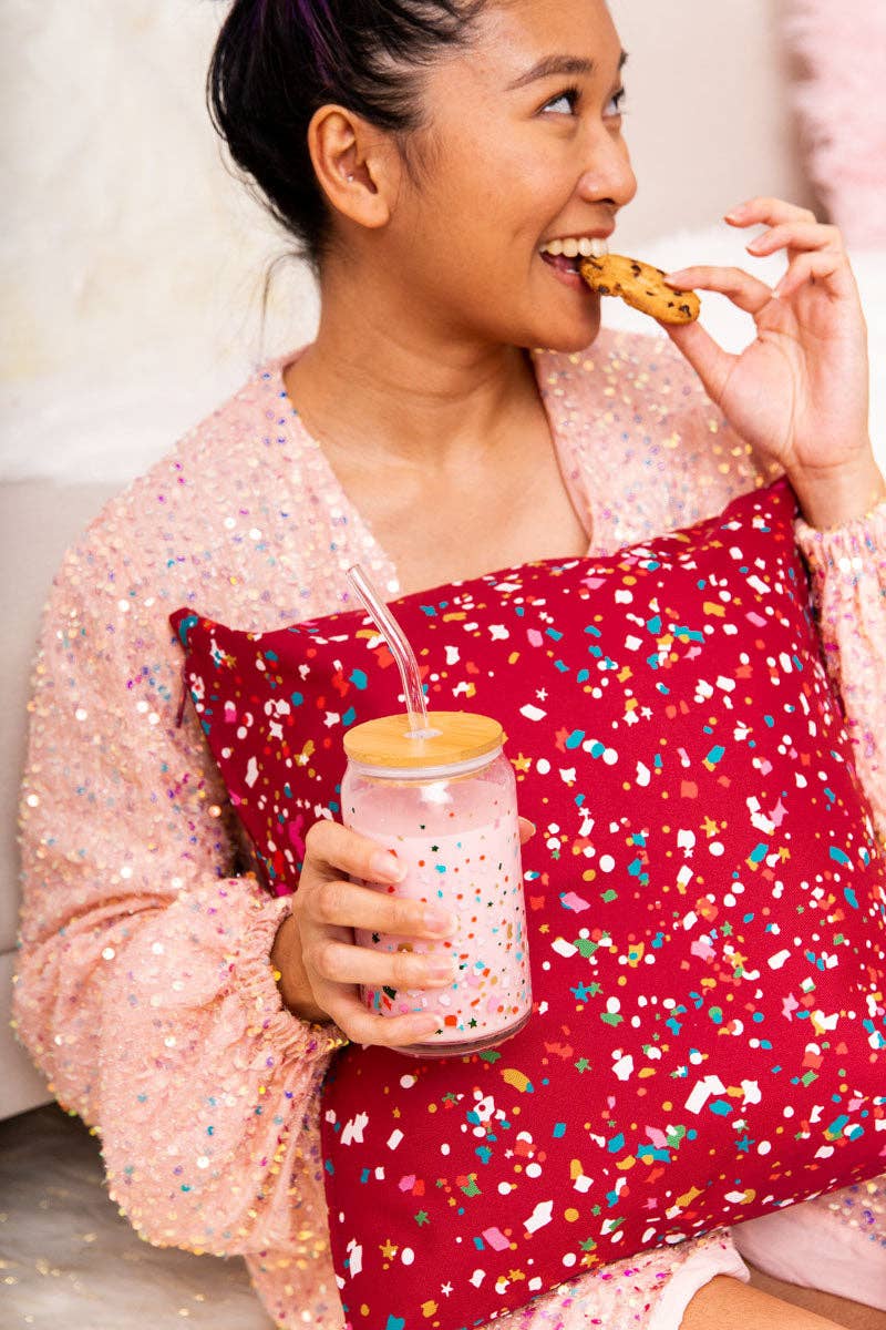 Talking Out of Turn - Wholesale Drinking Glass/Cup - Holiday Can Glass w/Lid + Straw23