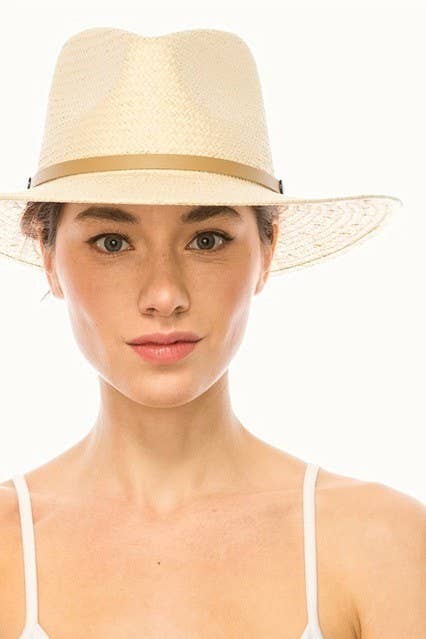 Olive & Pique - Wholesale Straw Hat - Unisex - Handwoven Ivory Toyo Straw Panama, Adjustable1