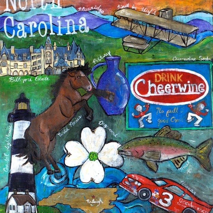 Den Gamle Nordstat Lærred på Træ Maleri for engroshandel hos The Art of Kristen Feighery