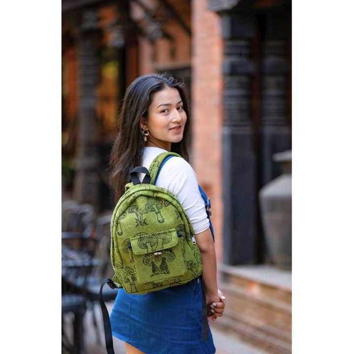 Ganesh Himal Trading - Wholesale Backpack - Unisex - Blockprint Cotton Backpack Solid
