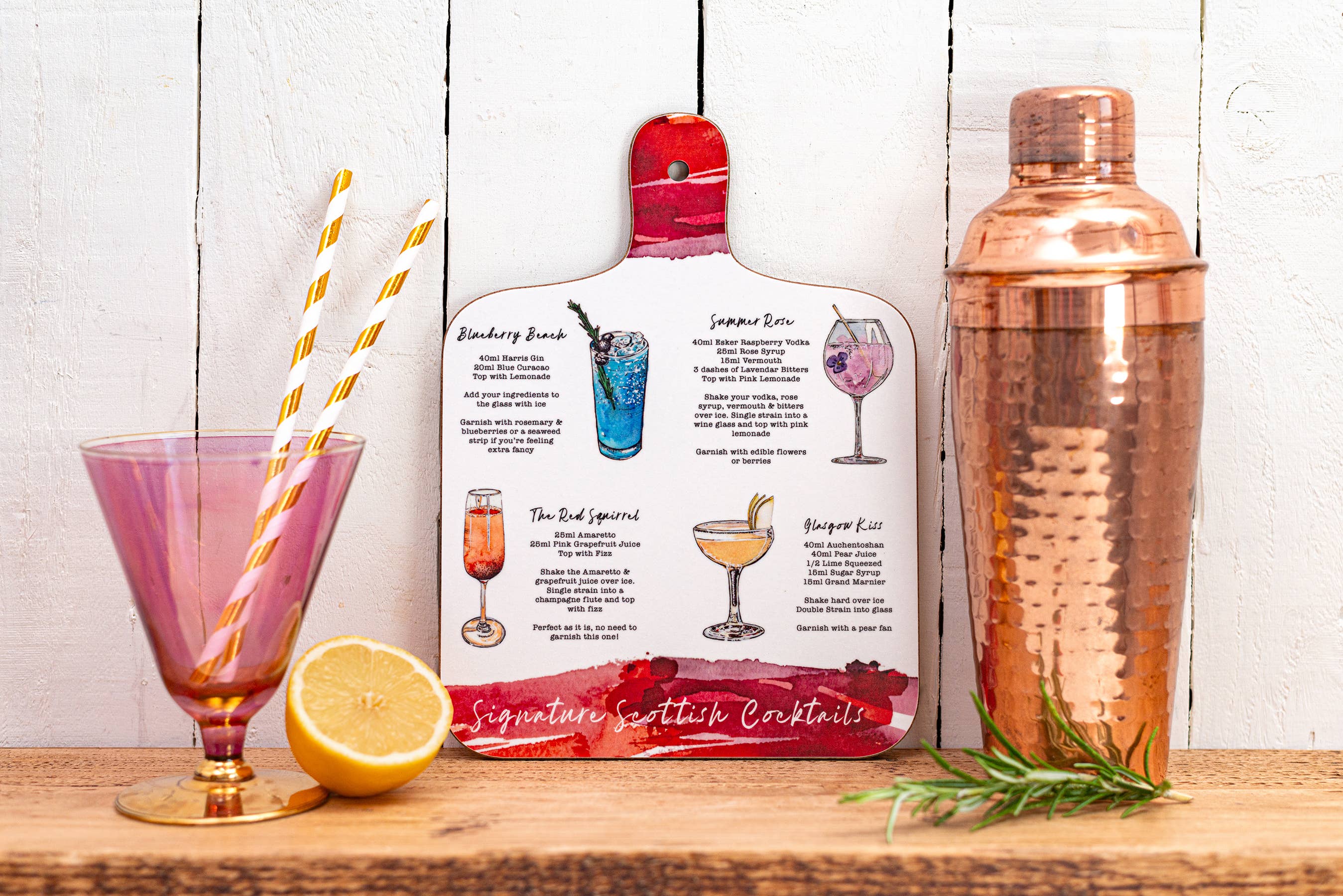 Sarah Leask Studio - Wholesale Cutting Board - Signature Scottish Cocktail Mini Chopping Board1