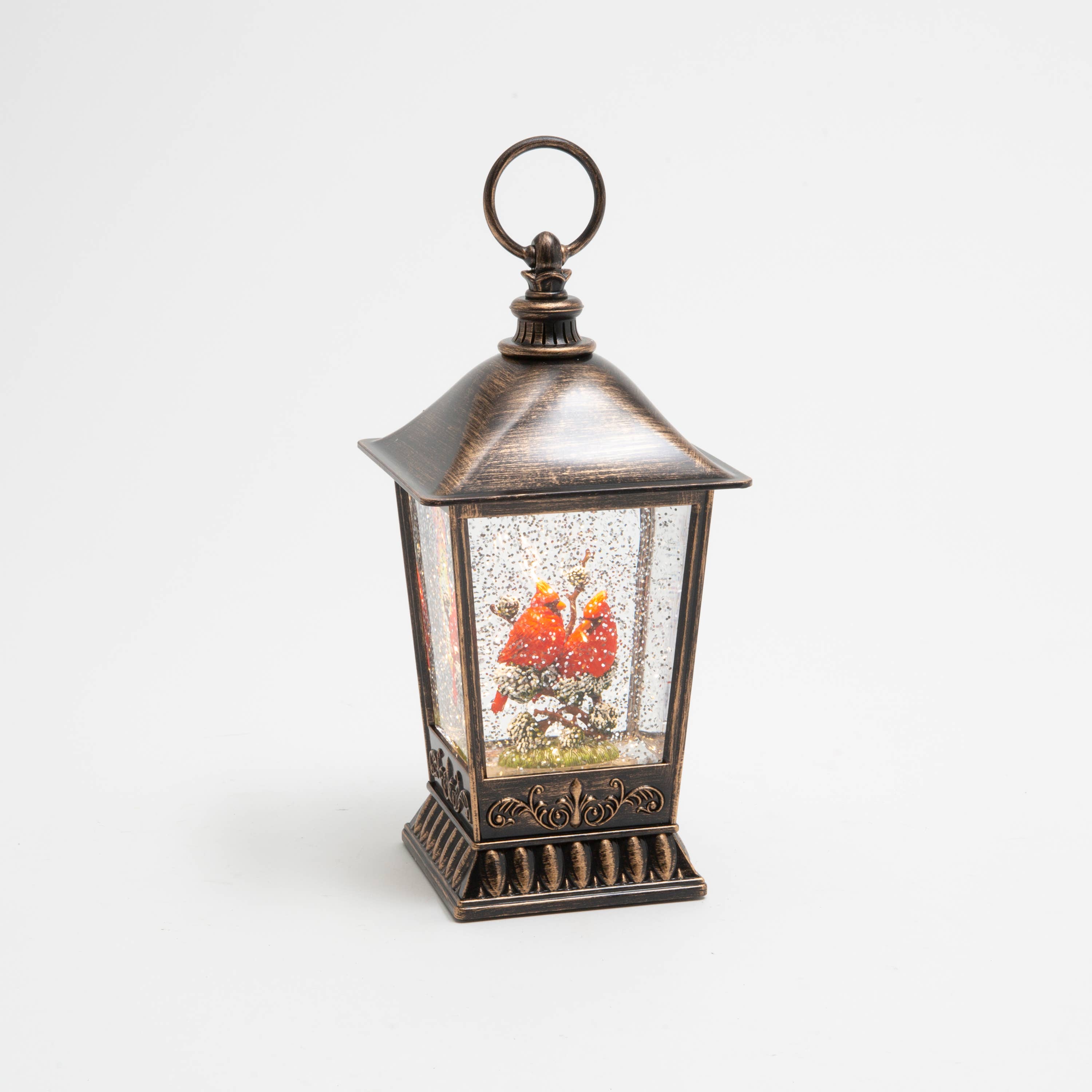 The Gerson Companies - Wholesale Christmas Decoration - Gerson Christmas 11"H B/O Lighted Cardinal Design Spinning W2