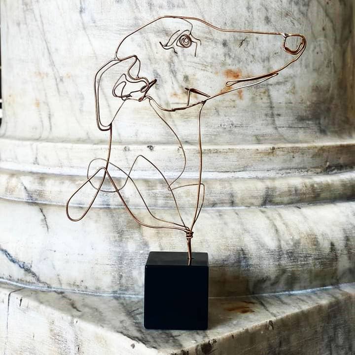 Bronzen of zwart metalen windhond voor wholesale door PROFILO BY ANDREW VIANELLO