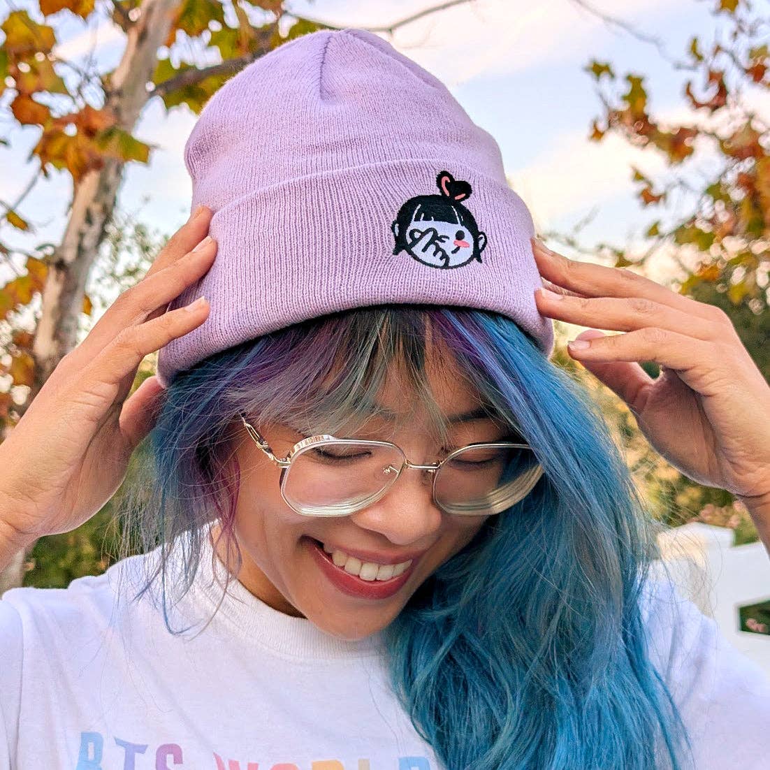 Le Petit Elefant - Wholesale Beanie - Kids - Finger Heart Girl Embroidered Beanie1