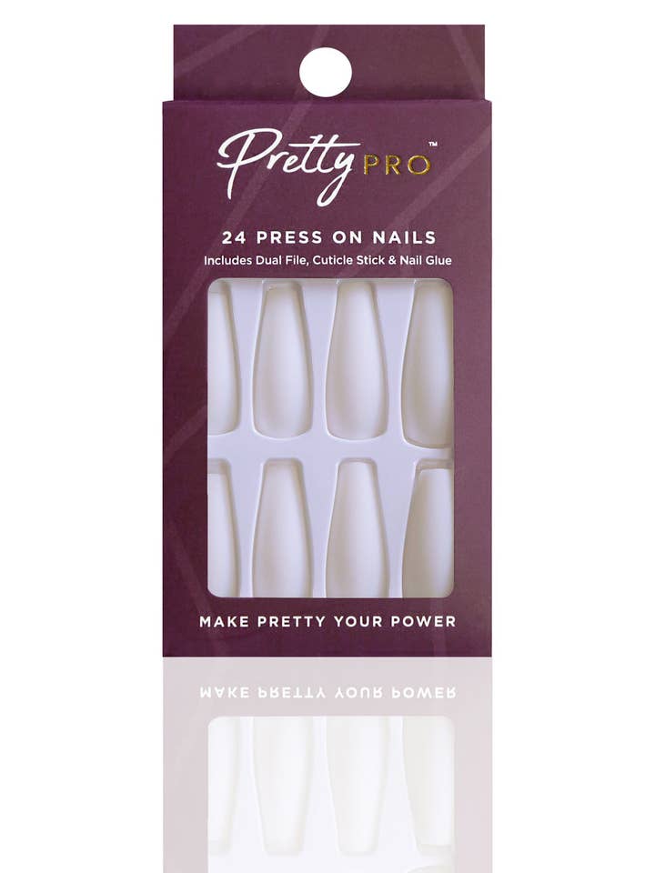 Premere sulle unghie finte The White Room 24 pezzi per la vendita all'ingrosso da parte di Pretty Pro