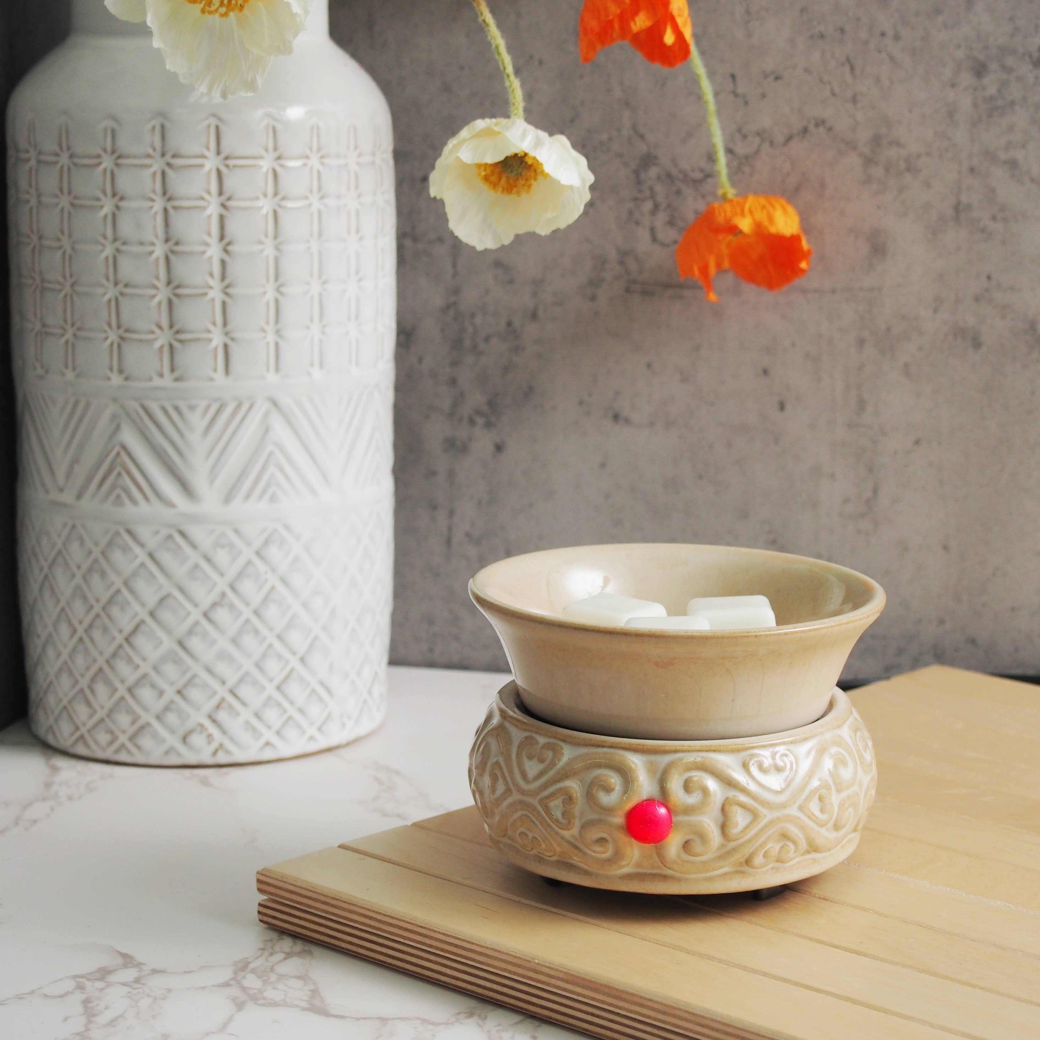 Hosley - Wholesale Wax Warmer - Hosley® 4.5in D Ceramic Electric Warmer - Cream1