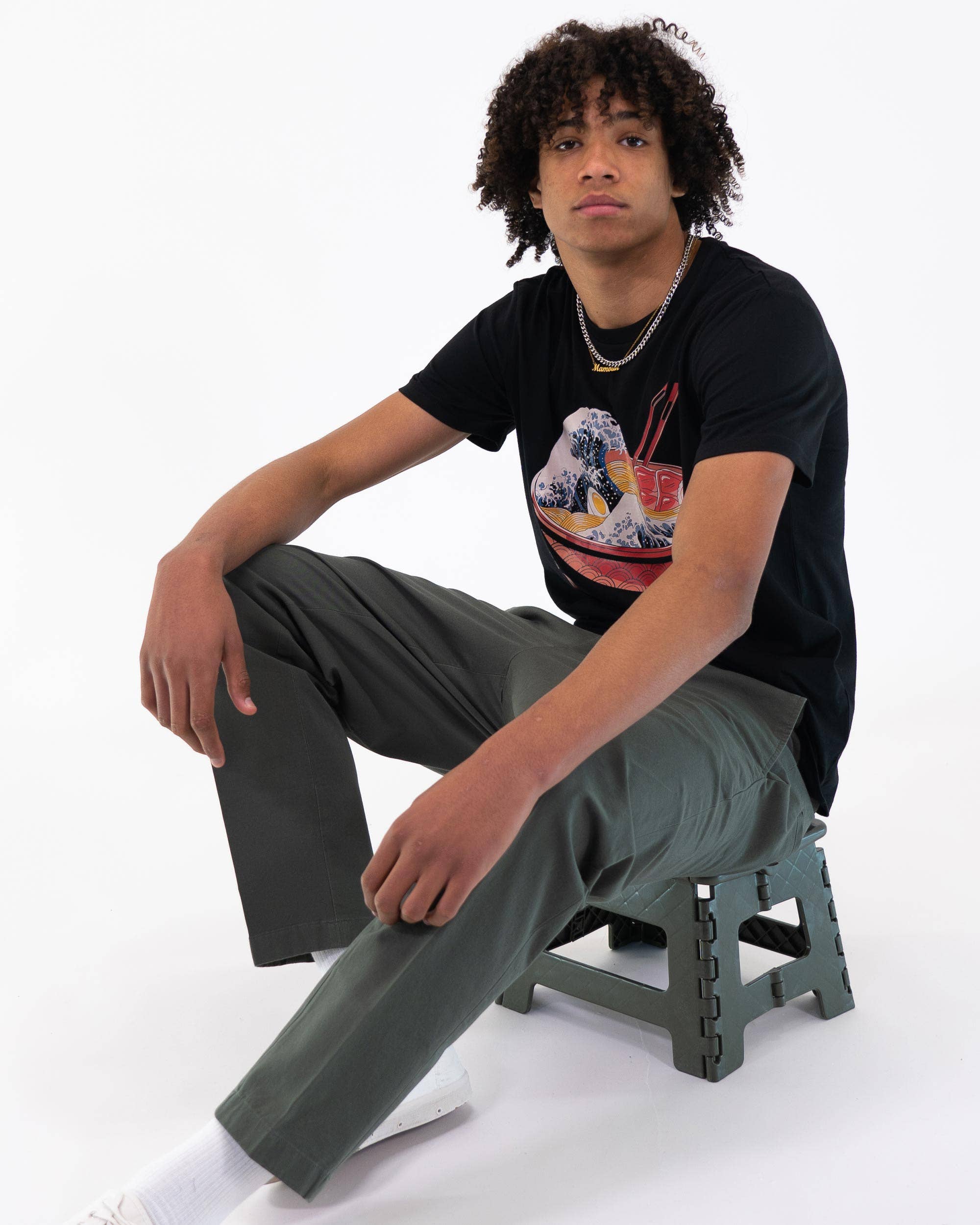 Grafitee – T-shirt estampada - Unissexo por atacado – Grande Tee Ramen Wave - Tee Gráfico Manga2