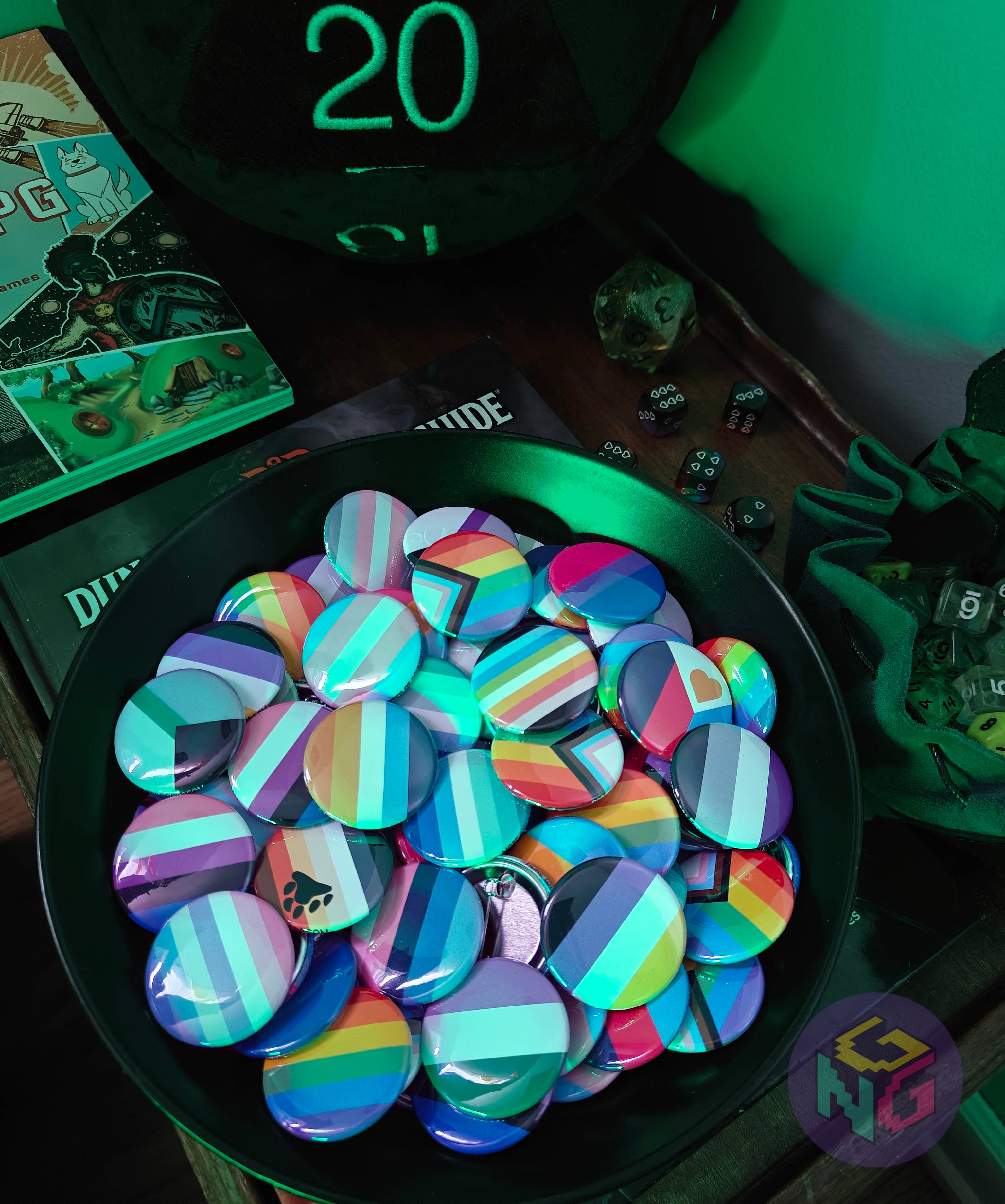 Gay Nerd Goods - Wholesale Lapel Pin/Button - Inclusive Pride Flag Button Mix4