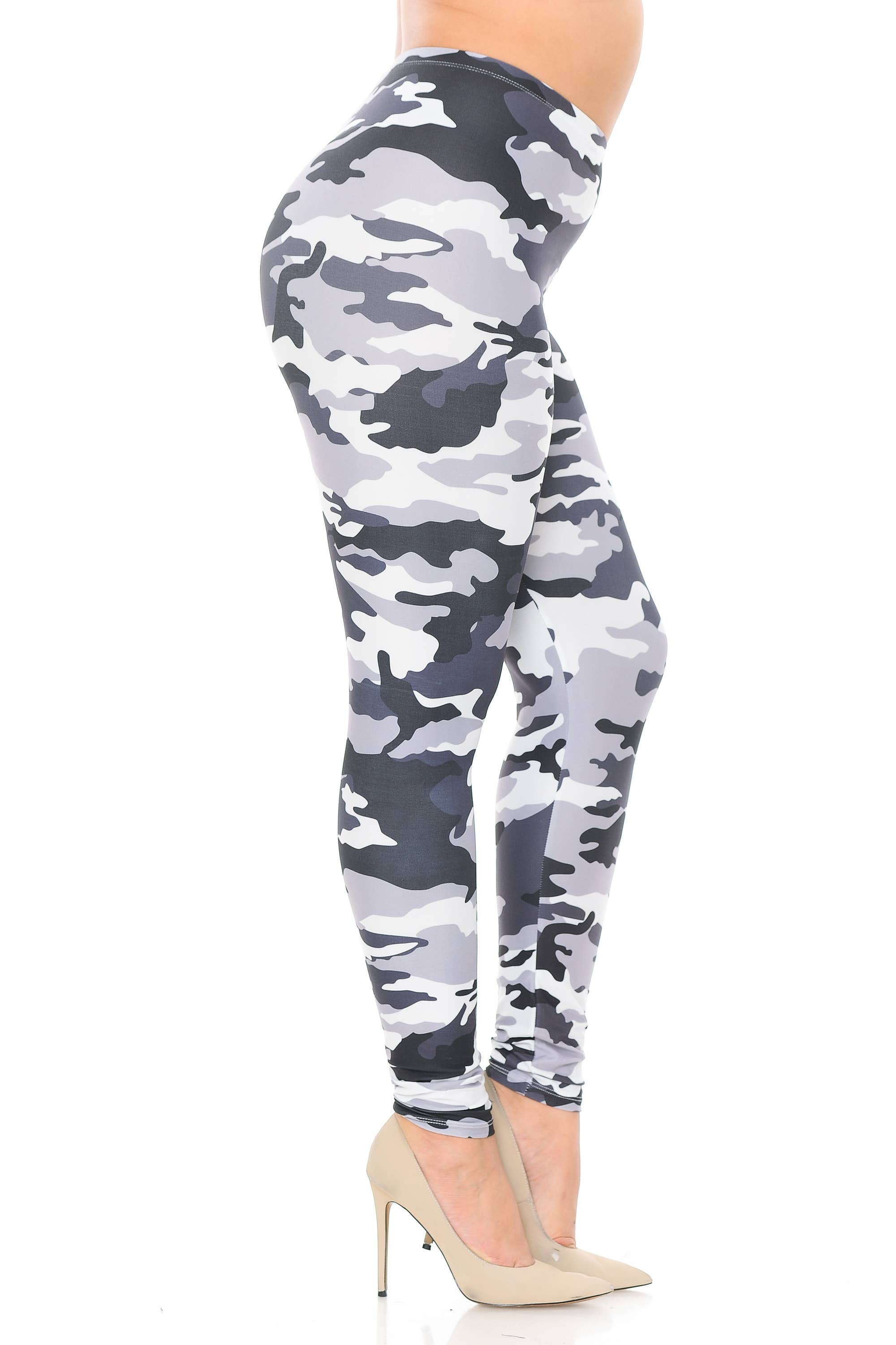 USA Fashion - Vente Legging tendance – femme - Legging de camouflage noir et blanc doux et crémeux9