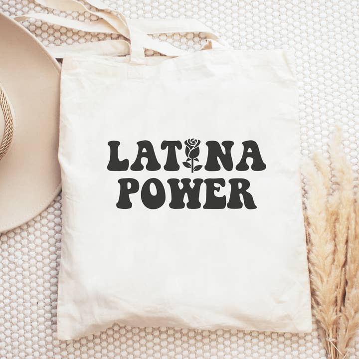 Latina Power, Cute Tote Bag, Canvas Tote for wholesale by Designs & Crafts By Mo
