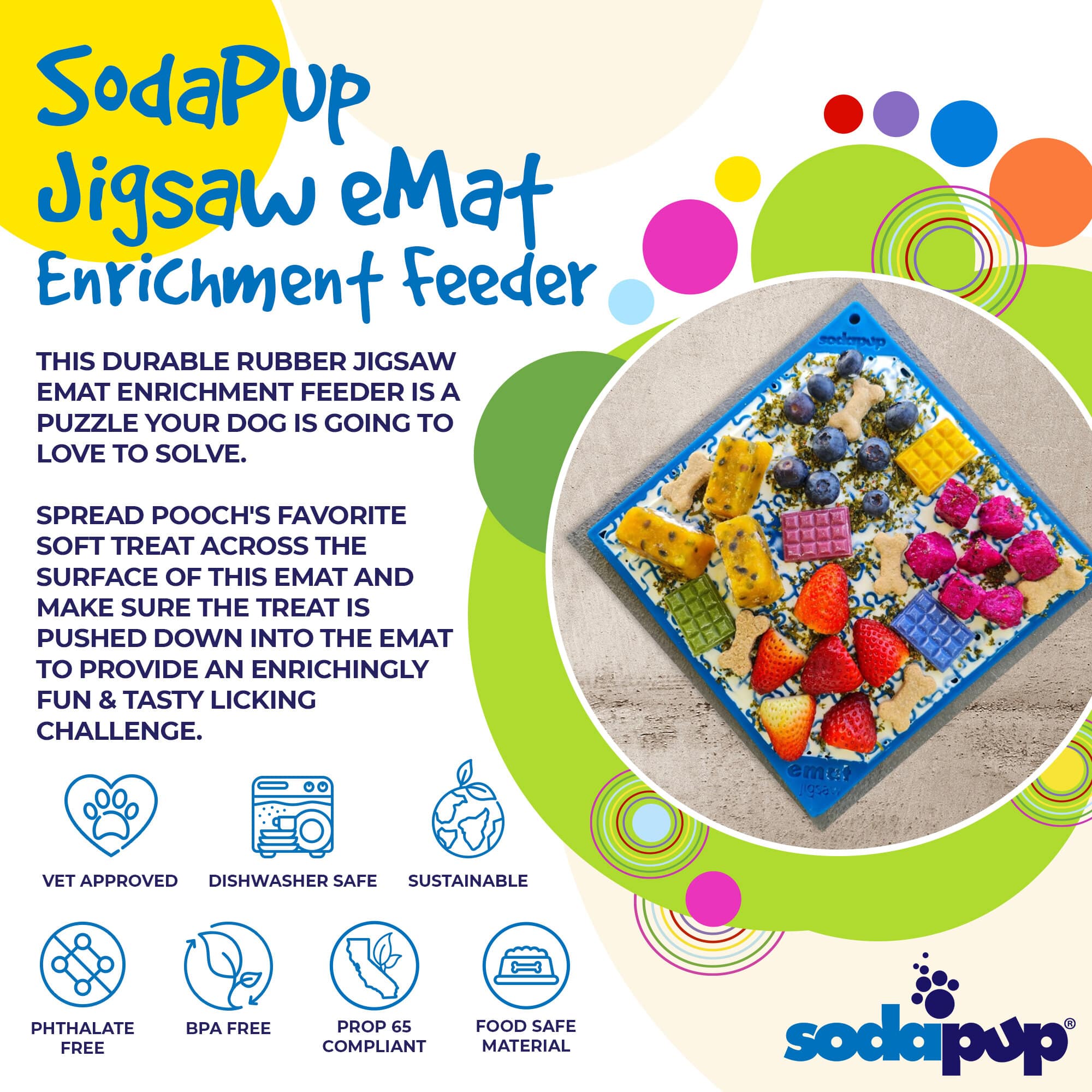 SodaPup Dog Toys – wholesale Pet food mat – Dog – Jigsaw Design Emat Enrichment Licking Mat15