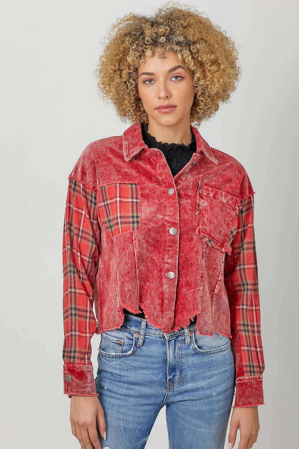 Mystree - Venta al por mayor Chaqueta - Mujer - Chaqueta de pana a cuadros 60304 19