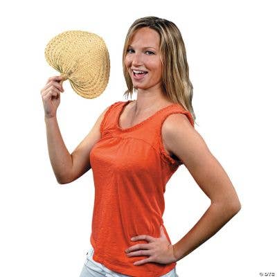 Fun Express - Wholesale Handheld Folding Fan - NATURAL RAFFIA FANS1
