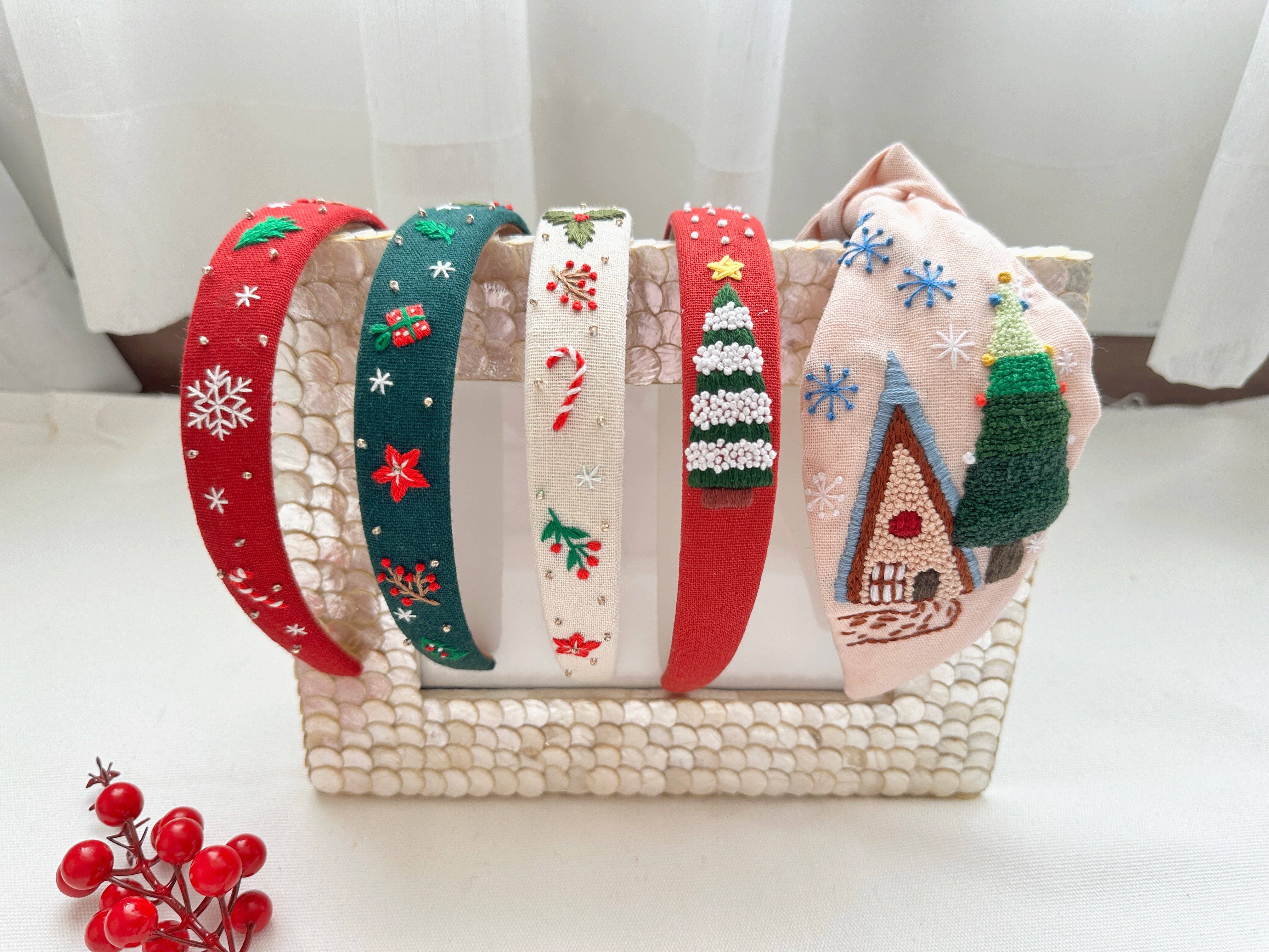 Quince Fables – Engroshandel Pandebånd - Dame – Julebroderet pandebånd & turban ✅6