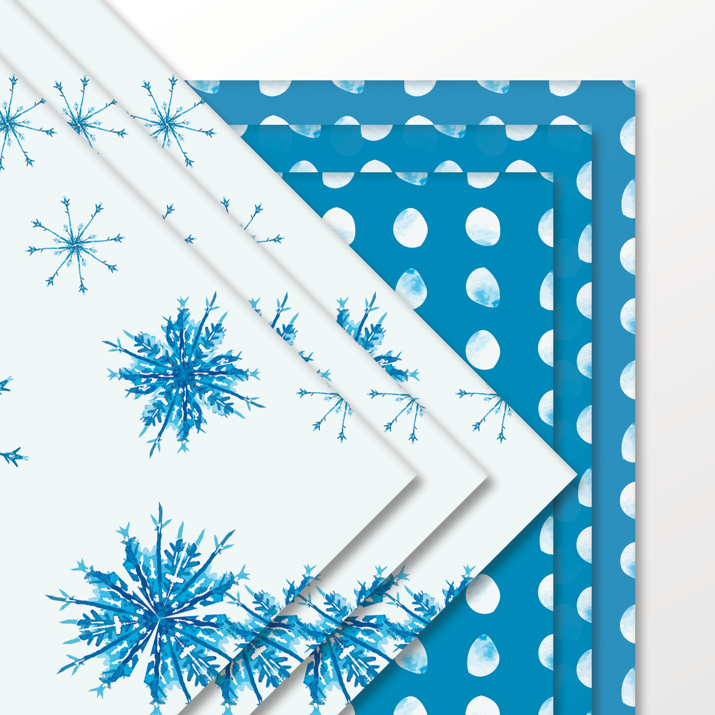 Ballard & Prescott - Vente Feuille de papier cadeau - Papier Cadeau Flocon de Neige Bleu - Emballage Cadeau de Noël1