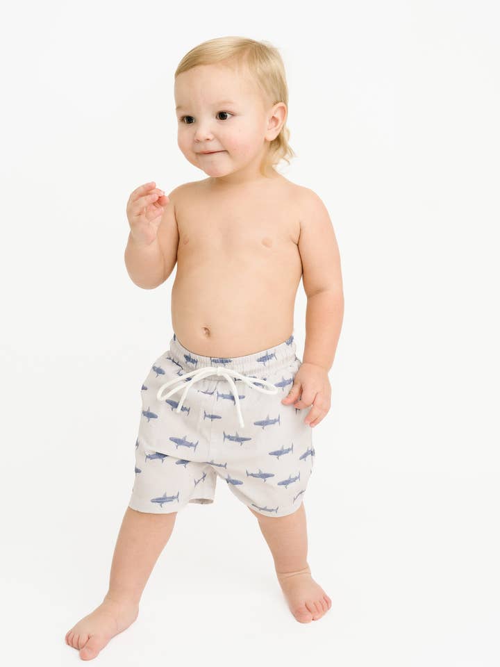 Little One Shop - Wholesale Clothing Set - Baby - Mini Shark Swim Trunks