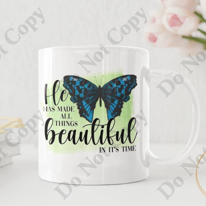 Caneca de café - Ele enlouqueceu todas as coisas bonitas na hora por atacado de Words of Ivy