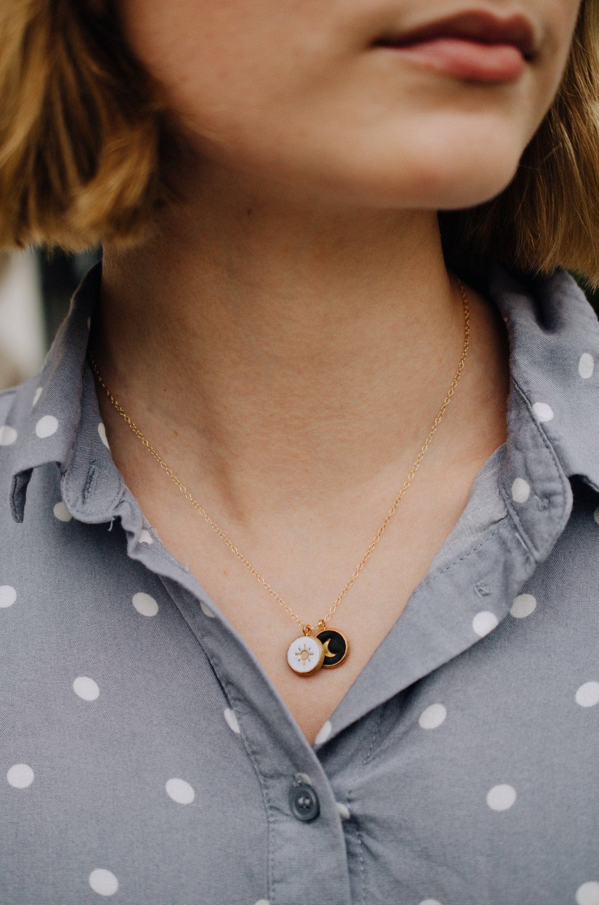 Jill Makes – wholesale Pendant/charm necklace – Sun + Moon Clay Necklace2