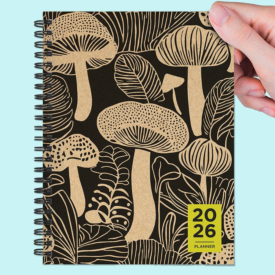 TF Publishing - Paper Goods - Wholesale Planner - 2026 Mushroom Medium Weekly Monthly Planner2