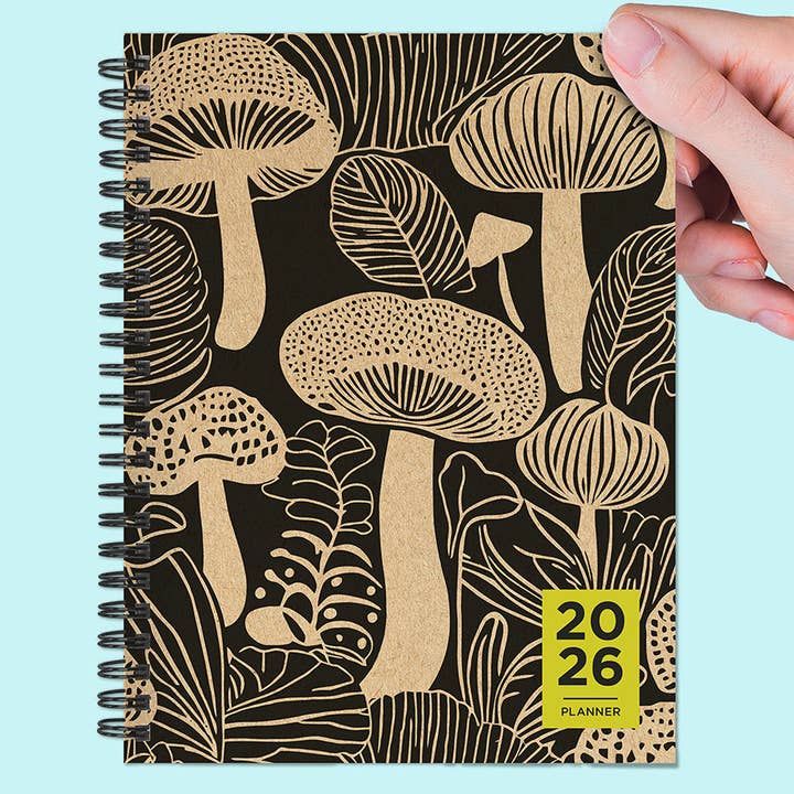TF Publishing - Paper Goods - Wholesale Planner - 2026 Mushroom Medium Weekly Monthly Planner2