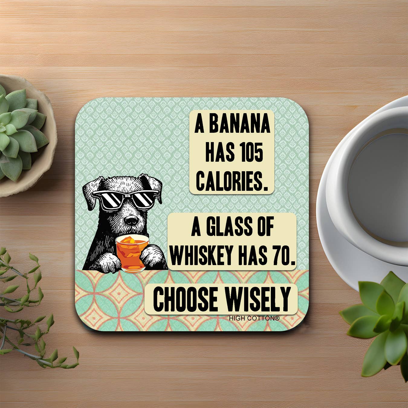 High Cotton Gifts - Wholesale Coasters - A Banana Has 105 Calories Coaster1