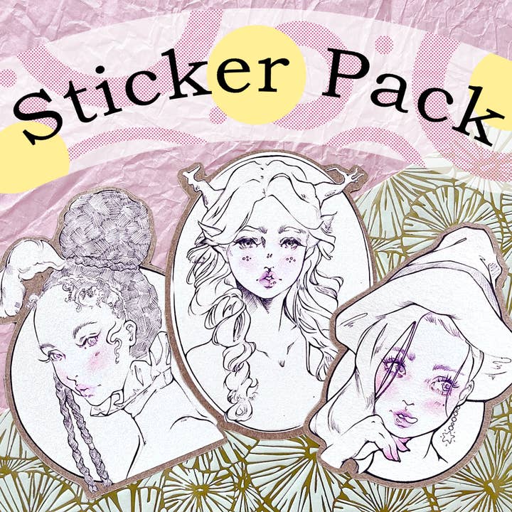 Fantasy Sticker Pack - Paper Stationery - Witchy Fairy Art for wholesale by KatJiangDraws