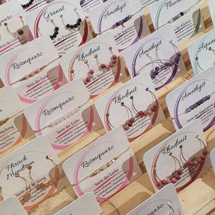 ROSENQUARZ Armband - 3 Edelsteine - Trendschmuck für den Großhandel von isaMi